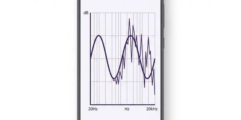 Illustration of an audio frequency response graph showing clean vs distorted audio